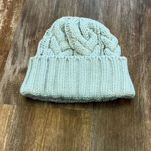 Chunky Cable Knit Beanie in Soft Blue